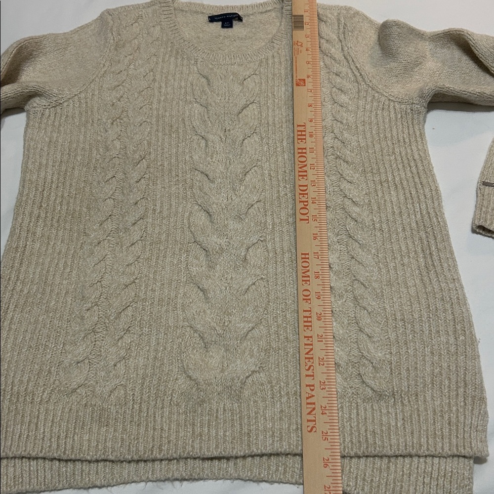 Tommy Hilfiger Cream Cable Knit Sweater L - Picture 5 of 7